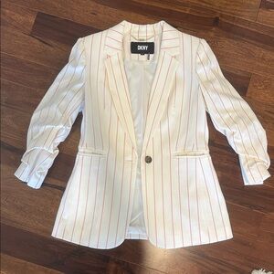 DKNY Cream Blazer with Red Pinstripes